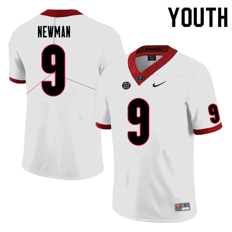 Youth #9 Jamie Newman Georgia Bulldogs College Football Jerseys Sale-White